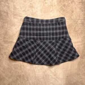 Vintage Y2K Pleated Plaid Wool Mini Skirt Cheer Style Skater Punk Dark Academia